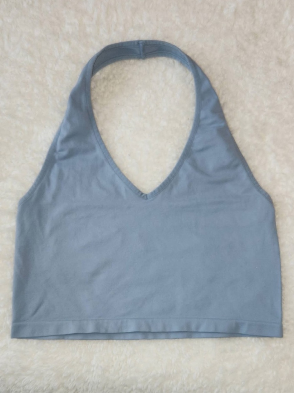 PacSun Y2K Light Blue Halter V-Neck Crop Top